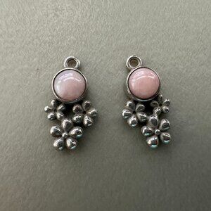 Authentic Pandora Pink Opal Bouquets Flower Compose Earrings Retired Rare - EUC